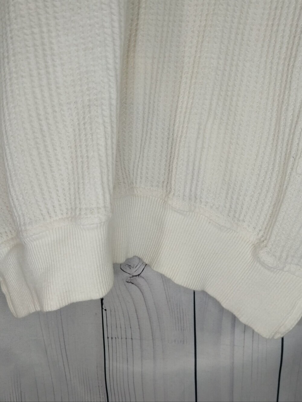 Free People One Cream Cropped Interlaken Cozy Thermal Textured Knit Pullover - Picture 8 of 10